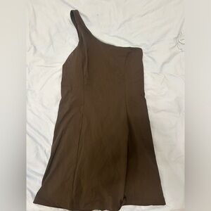 Outdoor Voices Black One-Shoulder Athletic Dress